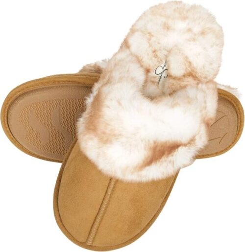 Jessica Simpson Women's Comfy Faux Fur House Slipper